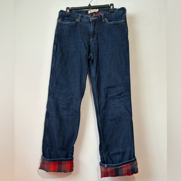 Carhartt Denim - Carhartt Straight Leg Denim Flannel Lined Jeans size 10